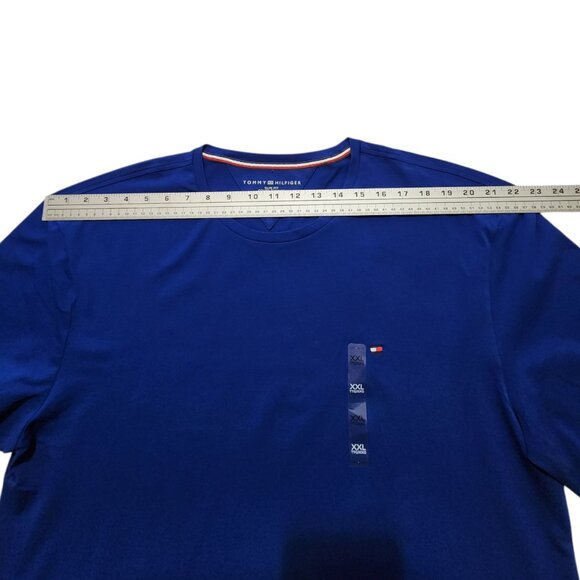 Men's Tommy Hilfiger Slim Fit T-Shirt Short-Sleeve Blue 2XL - Picture 4 of 8
